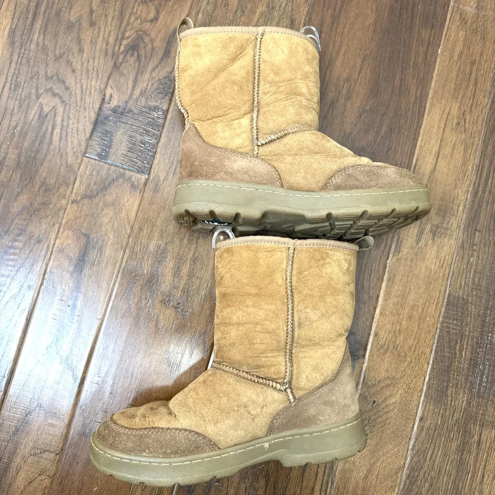 L.L.Bean Wicked‎ Good Lodge Pull On Boots Womens 8 Tall Brown Gorpcore Shearling